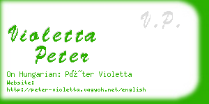 violetta peter business card